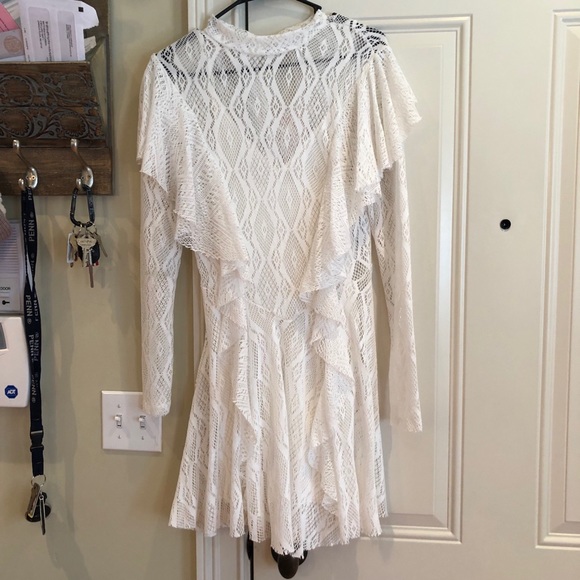 $128 NWT Free People Rock Candy Lace Dress Ivory - Picture 2 of 5